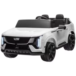 Qaba 2-Seater Ride On Truck, 12V 10AH Cadillac Escalade Licensed Kids Electric Car W/ Remote, 4 Spring Suspension Wheels, Lights, Music Horn, White -Qaba GUEST 04b4cff0 df80 455f aeb9 f3b4f7379f3a