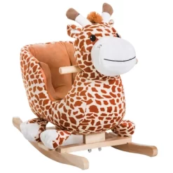Qaba Kids Plush Rocking Horse Giraffe Style Themed Ride-On Chair Toy With Sound Brown -Qaba GUEST 0a75aa39 38f9 4958 b479 f5a55140c920