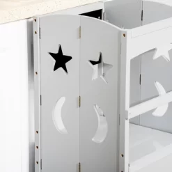 Qaba Kids Foldable Kitchen Step Stool With Chalkboard And Lockable Handrail For Children 3-6 Years Old -Qaba GUEST 0c086ea1 d846 4d91 b464 d275a28995d4