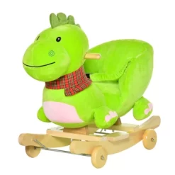 Qaba Baby Rocking Horse Kids Interactive 2-in-1 Plush Ride-On Toys Stroller Rocking Dinosaur With Wheels And Nursery Song -Qaba GUEST 0d3ae769 cf71 4c46 855b 51dfe8afb4f4