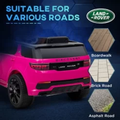 Qaba Land Rover Discovery Sport Licensed 12V Kids Ride On Car, Battery Powered Toy Car W/ Remote Control Soft Start, LED Lights, Music Horn, Pink -Qaba GUEST 107d9882 58f2 492d af0e f756b2e72e61