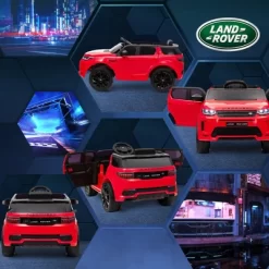 Qaba Land Rover Discovery Sport Licensed 12V Kids Ride On Car, Battery Powered Toy Car W/ Remote Control Soft Start, LED Lights, Music Horn, Red -Qaba GUEST 1182100b b8e5 4b22 908a 5b1acc6fbd2f