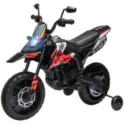 Qaba 12V Kids Motorcycle, Aprilia Licenced Electric Motorcycle For Kids With Training Wheels, Spring Suspension, LED Light, USB, Music -Qaba GUEST 139e50d4 b6b9 402f 888e d54b7460a7a0