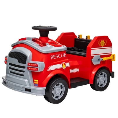 Qaba 12V Ride On Fire Truck, Battery Powered Electric Car For Kids With Siren, Flashing Lights Fire Extinguisher, Soft Start, Horn Music, Red 3 Qaba 12V Ride On Fire Truck, Battery Powered Electric Car For Kids With Siren, Flashing Lights Fire Extinguisher, Soft Start, Horn Music, Red - Image 3