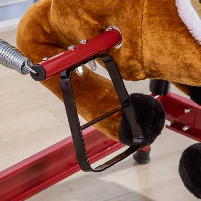 Qaba Kids Spring Rocking Horse, Ride On Horse For Girls And Boys With Animal Sounds, Plush Horse Ride-on With Soft Feel, Interactive Toy For Kids 4 Qaba Kids Spring Rocking Horse, Ride On Horse For Girls And Boys With Animal Sounds, Plush Horse Ride-on With Soft Feel, Interactive Toy For Kids - Image 4