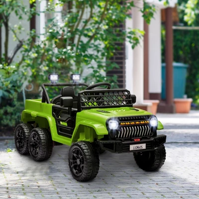 Qaba 12V 4x4 Kids Electric Car, 2WD/4WD Switchable Kids Ride On Car With Parent Remote Control, Spring Suspension System, Back Trailer 1 Qaba 12V 4x4 Kids Electric Car, 2WD/4WD Switchable Kids Ride On Car With Parent Remote Control, Spring Suspension System, Back Trailer