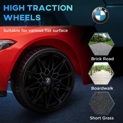 Qaba BMW M4 Licensed Kids Electric Car, 12V Ride On Car With Remote Control, Suspension, Handle Attachment, LED Lights, Music, Soft Start 5 Qaba BMW M4 Licensed Kids Electric Car, 12V Ride On Car With Remote Control, Suspension, Handle Attachment, LED Lights, Music, Soft Start - Image 5