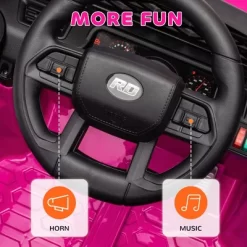 Qaba 12V Ride On Truck, Battery Powered Kids Electric Car With Spring Suspension, Remote, 3 Speeds, LED Headlights, Horn, USB Music -Qaba GUEST 276980c6 b0fc 466b a915 aefb1e29991a