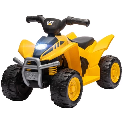 Qaba CAT Licensed Kids ATV, 6V Four-Wheeler For Kids, Electric Ride On ATV With Horn, LED Headlights, Single-Button Start For 18-36 Months, Yellow 3 Qaba CAT Licensed Kids ATV, 6V Four-Wheeler For Kids, Electric Ride On ATV With Horn, LED Headlights, Single-Button Start For 18-36 Months, Yellow - Image 3