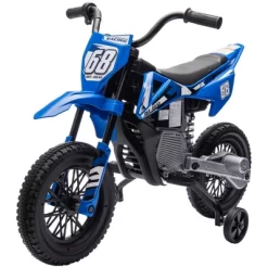 Qaba Kids Motorcycle With Twist Grip Throttle, 12V Electric Motorcycle With Training Wheels, Rear Suspension, Music For Aged 3-6 Years -Qaba GUEST 299e5abd 9001 4845 a587 b433ba432d75