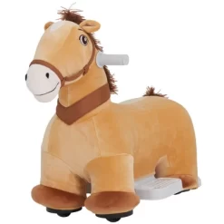 Qaba 6V Ride On Horse, Battery Powered Electric Ride On Pony With Music Forward, PU Wheels, Soft Touch, For Girls Boys Aged 18-36 Months, Brown -Qaba GUEST 2bd56beb 0761 4b9f b360 a2ec818d9082