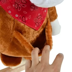 Qaba Kids Ride-On Rocking Horse Toy Rocker With Fun Song Music & Soft Plush Fabric For Children 18-36 Months -Qaba GUEST 2e5f885d 12b2 4896 af51 776a4398a8cb