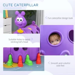 Qaba Caterpillar Climbing Tunnel For Kids Climb-N-Crawl Toy Indoor & Outdoor Toddler Play Structure For 3-6 Years Old, Purple -Qaba GUEST 3276fa94 bc0e 4e22 8cc9 dc716924de99