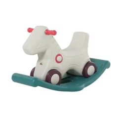 Qaba Kids 2 In 1 Rocking Horse & Sliding Car For Indoor & Outdoor Use W/ Detachable Base, Wheels, Smooth Materials, Gray And Green -Qaba GUEST 34bfde8c 4bf6 40a9 aa2e d44f15371a5b