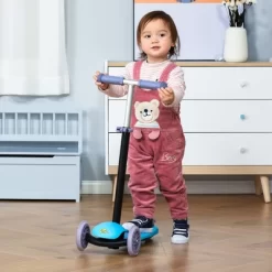 Qaba 3-in-1 Kids Scooter, Sliding Walker & Push Rider, With 3 Balanced Wheels, Adjustable Height, And Removable Storage Seat, Toy Vehicle For 2-6 Year Olds