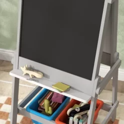 Qaba Easel For Kids, Art Easel With Paper Roll, Double Sided Whiteboard & Chalkboard With Painting Paper Stand, 2 Storage Boxes -Qaba GUEST 363331c1 6579 4e4b b2f8 e6ed81cebaa4