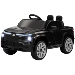 Qaba 12V Chevrolet Silverado EV RST Licensed Kids Electric Car With Parent Remote Control, Spring Suspension, Soft Start, Auxiliary Wheels, Black -Qaba GUEST 3686d81e 97e1 405a a1b2 b1c66706ccfa