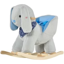Qaba Kids Ride-On Rocking Horse Toy Bunny Rocker With Fun Play Music & Soft Plush Fabric For Children 18-36 Months -Qaba GUEST 39291707 dd54 4bc1 9602 11c1e84d662e