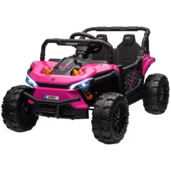 Qaba 12V Ride On Truck, 3.7 MPH Battery Powered Electric Car For Kids W/ Remote Control, 4-Wheel Suspension, Lights, Horn & Music, Pink -Qaba GUEST 3b9235c6 9b08 47dc 8917 98b26c145002
