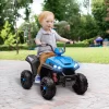 Qaba 12V Kids ATV, Battery Powered Four Wheeler With Spring Suspension, Forward & Reverse, LED Lights, Music, MP3, Blue
