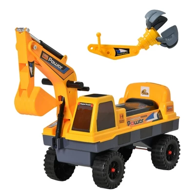 Qaba No Power Construction Ride On Toy Construction Truck, Multi-functional Excavator Digger With Workable Digging Bucket, Yellow 3 Qaba No Power Construction Ride On Toy Construction Truck, Multi-functional Excavator Digger With Workable Digging Bucket, Yellow - Image 3
