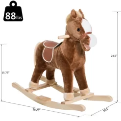 Qaba Kids Plush Toy Rocking Horse Ride On With Realistic Sounds - Brown 10 Qaba Kids Plush Toy Rocking Horse Ride On With Realistic Sounds - Brown -Qaba GUEST 4364f199 7172 43d1 b108 854d11f13388