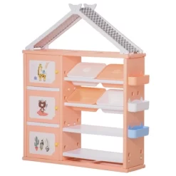 Qaba Kids Toy Storage Organizer With 4 Bins, Storage Cabinets, Bookshelf And 4-Layers Toy Collection Shelves -Qaba GUEST 4d72b102 fba3 4301 b1a2 668b39a3dfb4