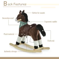 Qaba Kids Plush Ride-On Rocking Horse Toy Cowboy Rocker With Fun Realistic Sounds For Child 3-6 Years Old -Qaba GUEST 508730b1 0e62 44a7 8fca 05ffcf7143f7