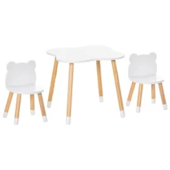Qaba Kids Table And Chair Set For Arts, Meals, Lightweight Wooden Homework Activity Center, Toddlers Age 3+, White -Qaba GUEST 511c4eb4 1a65 45cc 96ff 960e096ad1f7