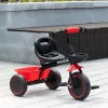 Qaba Tricycle For Toddlers Age 2-5 With Adjustable Seat, Toddler Bike With Storage Baskets For Girls And Boys, Red