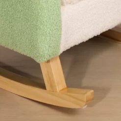 Qaba Kids Sofa, Rocking Toddler Sofa Chair With Solid Wooden Frame, Faux Lamb Fleece Fabric For Nursery, Kindergarten, Playroom, Bedroom -Qaba GUEST 56713cc9 6636 4ae7 bcac e8962b8b3349