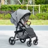 Qaba Lightweight Baby Stroller W/ One Hand Fold, Toddler Travel Stroller W/ Cup Holder, All Wheel Suspension, Adjustable Backrest Footrest
