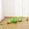 Qaba Race Track Set Track Builder Loop Kit Criss Cross Track Set Starter Kit With Pull-back Cars For 3-6 Years Old Boys And Girls Green
