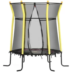 Qaba 5.2' Kids Small Trampoline With Enclosure, Springfree Toddler Trampoline With Net, For Single Jumper, Indoor Play Equipment For Ages 3-10 -Qaba GUEST 5b33e377 3d26 4f51 85a2 a3af4c0404b5