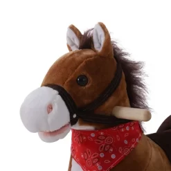 Qaba Kids Ride On Rocking Horse Plush Toy With Realistic Sounds And Red Scarf For Over 3 Years Old Birth Gift -Qaba GUEST 668fed5f 9d62 450d a19f c21a8d0fa7cb