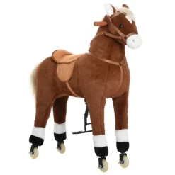 Qaba Kids Ride-on Walking Horse With Easy Rolling Wheels, Soft Huggable Body, & A Large Size For Kids 5-16 Years -Qaba GUEST 6950870e d757 4f23 9cdc 4ac19dbd4dcf