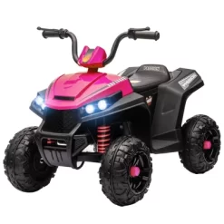 Qaba 12V Kids ATV, Battery Powered Four Wheeler With Spring Suspension, Forward & Reverse, LED Lights, Music, MP3, Pink -Qaba GUEST 6cf1a147 6d61 4bdb 8ba9 9721a1f54d48