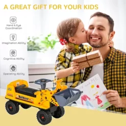 Qaba Kids Ride On Construction Front Loader Tractor, Excavator Scooter W/ Controllable Digging Bucket, Safe & Fun Vehicle Toy For Toddlers, Yellow -Qaba GUEST 6ef83c1d a290 4588 89a6 116f5227e33a