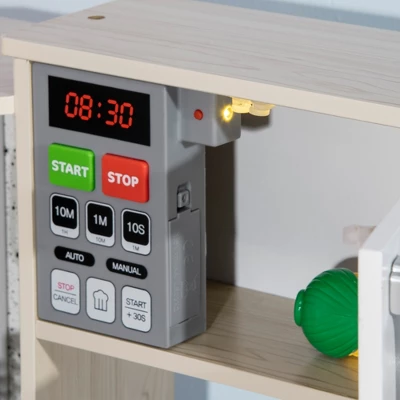 Qaba Ultra-Big Corner Kids Kitchen Playset With Sound Effects, Play Kitchen With Stainless Steel Cooking Toys For Ages 3-6 With Phone, Ice Maker 5 Qaba Ultra-Big Corner Kids Kitchen Playset With Sound Effects, Play Kitchen With Stainless Steel Cooking Toys For Ages 3-6 With Phone, Ice Maker - Image 5