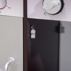 Qaba Wooden Play Kitchen With Lights Sounds, Kids Kitchen Playset With Washing Machine, Water Dispenser, Microwave, Range Hood, Refrigerator -Qaba GUEST 7f2505c8 2694 4bb9 b65f 8b618e9c71c6