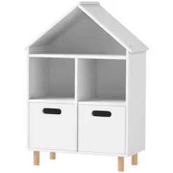 Qaba Kids Bookshelf, 3 Tier Kids Bookcase With Two Drawers, Bookshelf For Kids Rooms, Bedroom, Nursery, White -Qaba GUEST 8745f27f d1b9 4009 84f0 8b59d902bf65