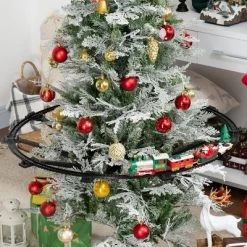 Qaba Electric Train Set For Kids With 2 Playing Forms, Battery-Powered Christmas Train Toy Set With Sounds & Lights, Gift Box For 3-8 Years Old -Qaba GUEST 8b0f6fd1 0586 4366 bd82 a58ce8210a7c