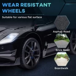 Qaba Maserati GT2 Licensed Ride On Car, 12V 3MPH Battery Powered Electric Car For Kids With Shock-Absorbers, Auxiliary Wheels, Remote, Horn, Black 9 Qaba Maserati GT2 Licensed Ride On Car, 12V 3MPH Battery Powered Electric Car For Kids With Shock-Absorbers, Auxiliary Wheels, Remote, Horn, Black -Qaba GUEST 8bbcb0d3 2f15 4f0d b79b 30a614544419