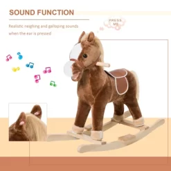 Qaba Kids Plush Toy Rocking Horse Ride On With Realistic Sounds - Brown 9 Qaba Kids Plush Toy Rocking Horse Ride On With Realistic Sounds - Brown -Qaba GUEST 8bda7021 f476 4ff5 9e37 aae142b08ead