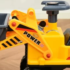 Qaba Kids Ride On Construction Front Loader Tractor, Excavator Scooter W/ Controllable Digging Bucket, Safe & Fun Vehicle Toy For Toddlers, Yellow -Qaba GUEST 8c50a5ba a1a6 4f8f bfb6 37c058a7ff31