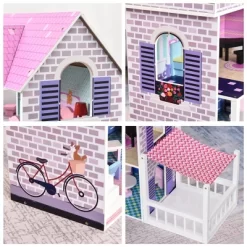 Qaba Kids Wooden Multi-Level Dream House Villa Kit With Furniture And Accessories -Qaba GUEST 8ca9e1c5 88f4 42c3 9fb0 00eefbe12d0e