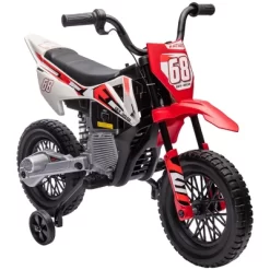 Qaba Kids Motorcycle With Twist Grip Throttle, 12V Electric Motorcycle With Training Wheels, Rear Suspension, Music For Aged 3-6 Years -Qaba GUEST 8dacc1d9 7339 4983 aa64 5b337e3f13a6