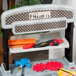 Qaba Kids Workbench 79-Piece Construction Playset Toy With Battery-Powered Drill, Hammer, Saw, Storage Tray For Ages 3+, Black And Gray -Qaba GUEST 90fbcb4b c395 479a b50a 0ca016115934