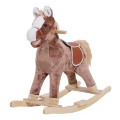 Qaba Kids Rocking Horse, Plush Toddler Rocker, Wooden Base Ride-On Toy With Handle Grip, Traditional Toy For Kids 36M+, Brown 7 Qaba Kids Rocking Horse, Plush Toddler Rocker, Wooden Base Ride-On Toy With Handle Grip, Traditional Toy For Kids 36M+, Brown -Qaba GUEST 910d97f3 cc04 496c a38b f7d3dfe03177