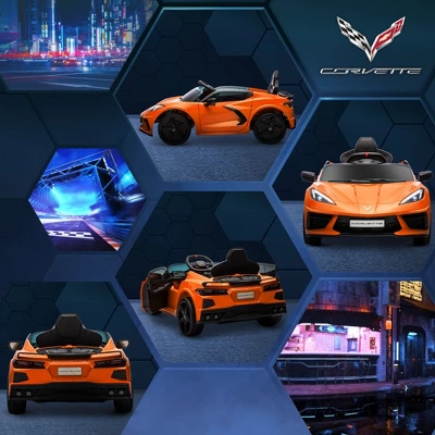 Qaba Chevrolet Corvette Licensed 12V Electric Car For Kids With Parental Remote Control, Suspension System, Music, Horn, Headlight, Slow Start 5 Qaba Chevrolet Corvette Licensed 12V Electric Car For Kids With Parental Remote Control, Suspension System, Music, Horn, Headlight, Slow Start - Image 5